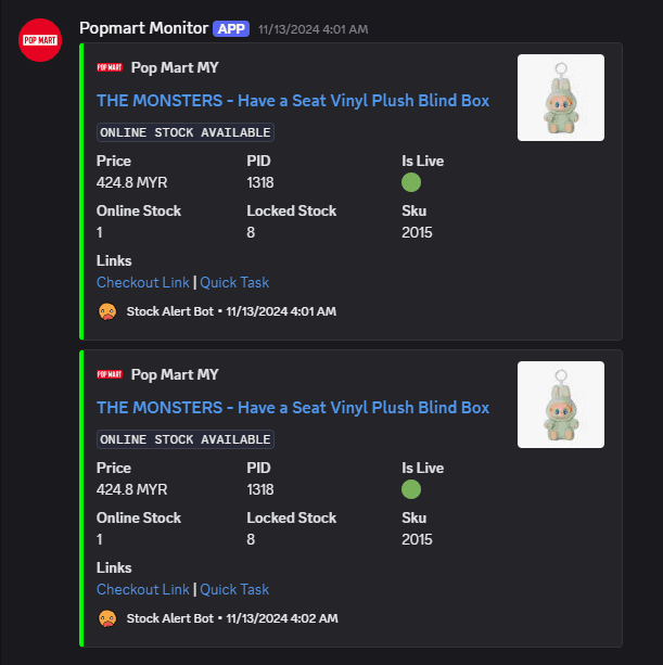 Discord Restock Notification with Quick Task