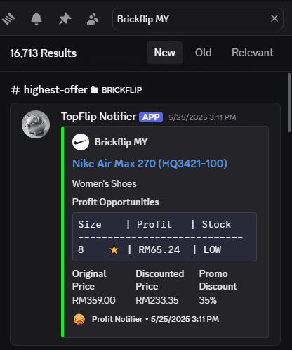 Discord Webhook Notification Profit Alerts